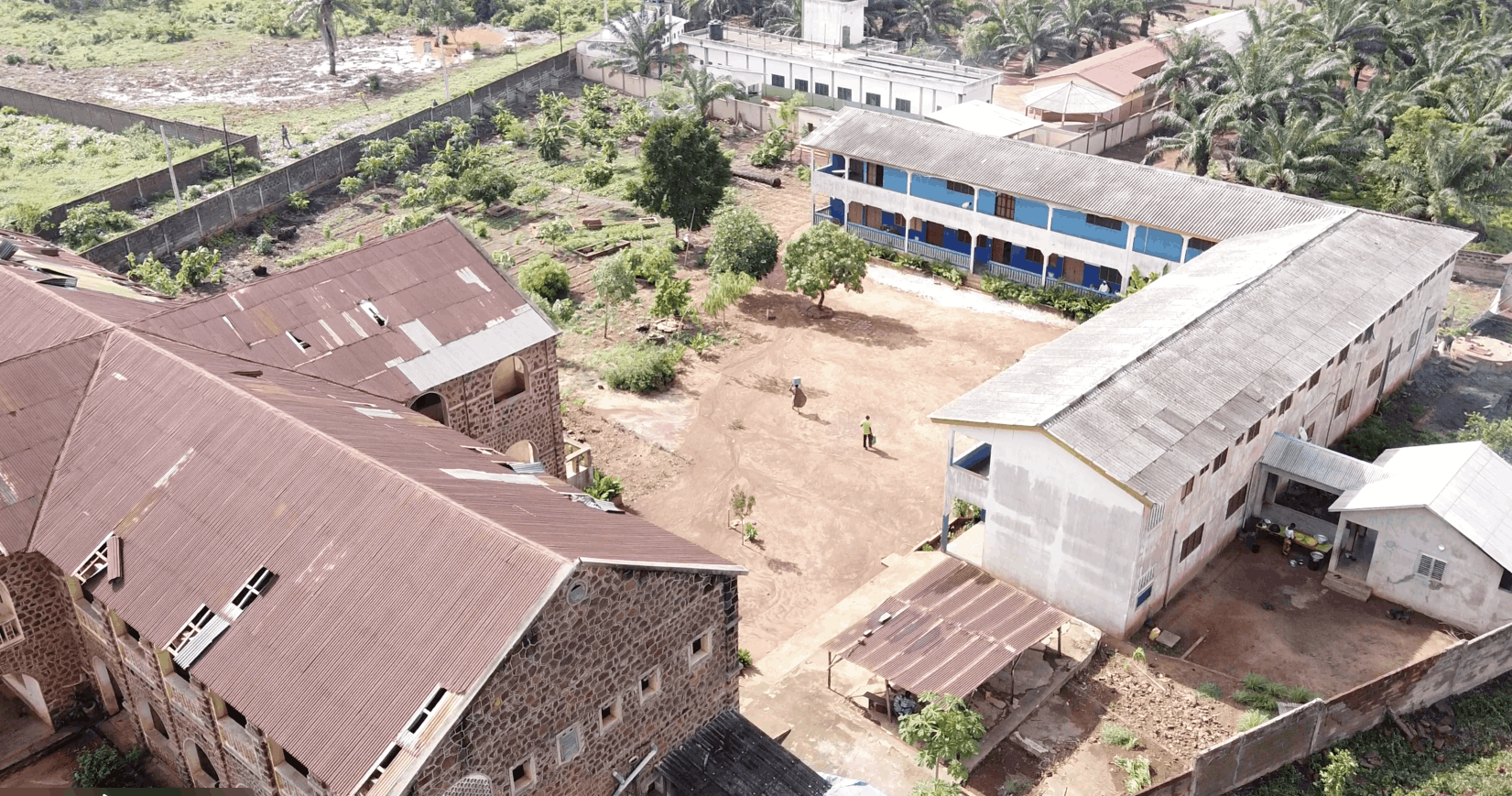 vue aérienne de l'orphelinat de Sakété au Bénin